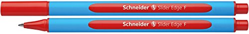 Schneider Schreibgeräte Kugelschreiber Slider Edge, Kappenmodell, F, rot, Schaftfarbe: cyan-rot, 10-er Pack von Schneider Schreibgeräte