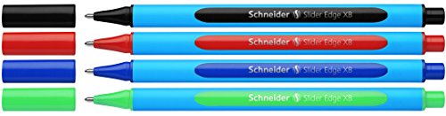 Schneider 152273 Slider Edge XB Kugelschreiber (Dreikant-Stifte mit Strichbreite XB) 4 Stück sortiert in Stiftebox von Schneider