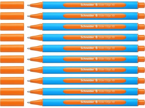 Schneider 152206 Slider Edge XB Kugelschreiber (Strichstärke: XB, dokumentenecht, Dreikant-Stift) 10er Packung orange von Schneider