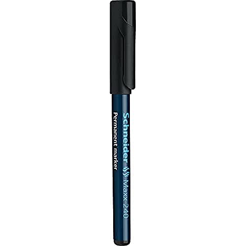 schneider 124001 - Permanent-Marker 240 mit Gehäuse, 1-2 mm, schwarz/blau von Schneider