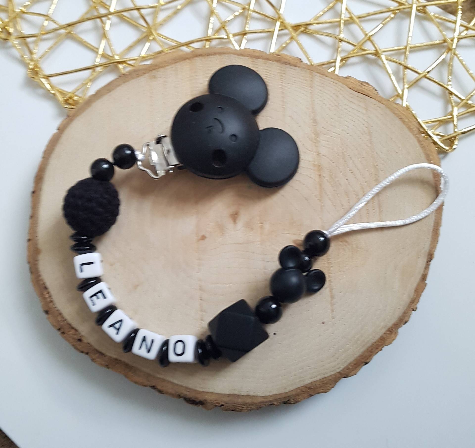 Schnullerkette Micky Maus Mit Namen | Nuckelkette Geschenk Für Babys Babyshower von SchnullerkettenHaSi