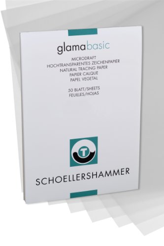 Schoellershammer Glama Basic Hoch Transparentpapier, A3, 110 g/m², Block mit 50 Blatt von Schoellershammer