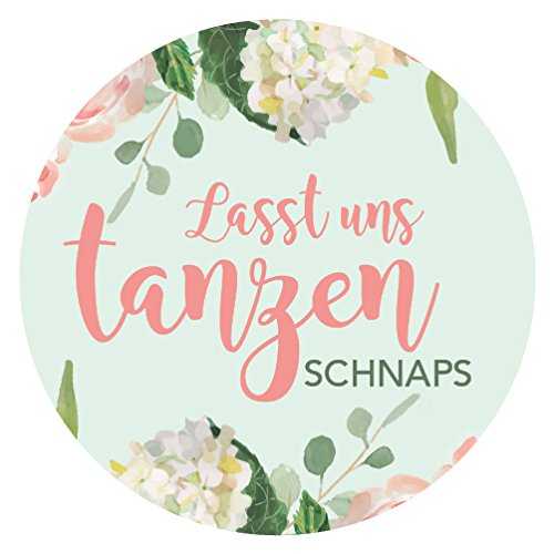 Schokoladenseite 48 x Aufkleber 30 mm Hochzeit Schnaps Frühling Etikett 173301, Sticker geeignet für Hochzeit Gastgeschenk Taufe Kommunion Geburtstag Feste Geschenke Präsente von Schokoladenseite