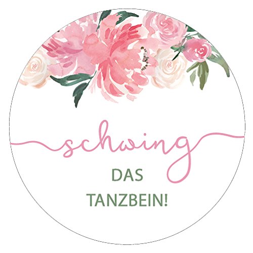 Schokoladenseite 48 x Aufkleber 30 mm Hochzeit Schnaps Rosa Etikett 173317, Sticker geeignet für Hochzeit Gastgeschenk Taufe Kommunion Geburtstag Feste Geschenke Präsente von Schokoladenseite