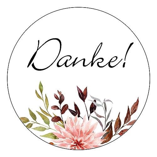 Schokoladenseite 48 x Aufkleber Danke - 40 mm, Design Herbst Pastell 19090140, Sticker geeignet für Hochzeit Gastgeschenk Taufe Kommunion Geburtstag Feste Geschenke von Schokoladenseite