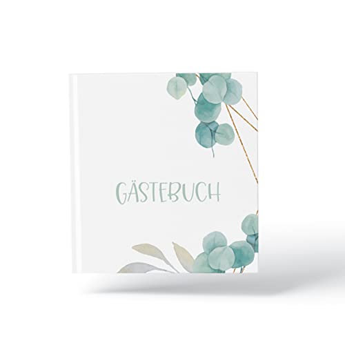 Schokoladenseite Gästebuch Hochzeit mit Blumenmuster geeignet für Hochzeit Gastgeschenk Taufe Kommunion Geburtstag Konfirmation (Eukalyptus) von Schokoladenseite