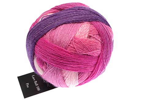 Schoppel Lace Ball 100 Pro, Laceball, Lacegarn Merino mit Farbverlauf, 100% Merinwolle (2517 Pink Affaire) von Schoppel