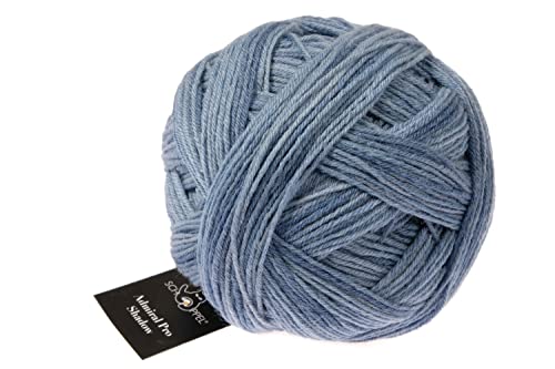 Schoppel Wolle Admiral Pro Shadow | Sockenwolle 4fädig einfarbig blau zum stricken und häkeln | umweltschonendes Sockengarn aus kbA mit biologisch abbaubarem Polyamid (2376) von Schoppel
