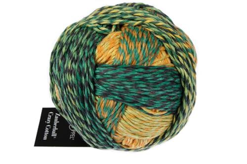 Schoppel Wolle Zauberball Crazy Cotton Baumwollgarn mit Farbverlauf, 100% Baumwolle, ca. 210 m/100g, Nadelstärke 3-4 mm (2627 Planet Herbst) von Schoppel