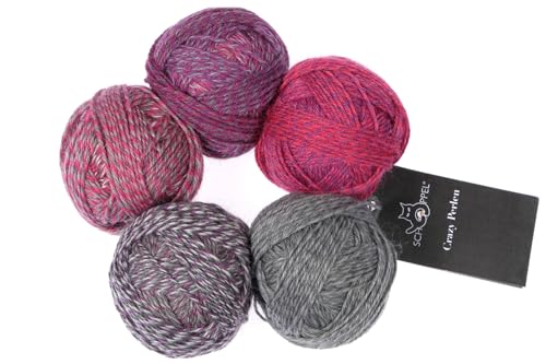 Schoppel Wolle Zauberball Crazy Perlen | 75% Wolle, 25% Polyamid | Farbverlaufswolle 5 Miniknäuel à 20g | 100g Strickgarn oder Häkelwolle zum Stricken oder Häkeln (2588 Daxophone) von Schoppel