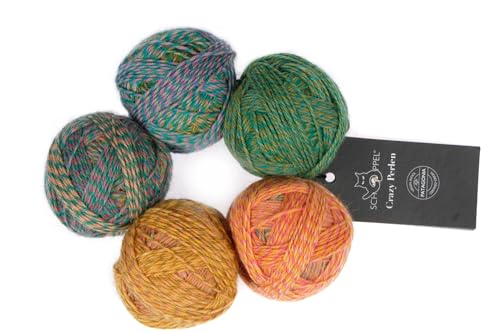 Schoppel Wolle Zauberball Crazy Perlen | 75% Wolle, 25% Polyamid | Farbverlaufswolle 5 Miniknäuel à 20g | 100g Strickgarn oder Häkelwolle zum Stricken oder Häkeln (2637 Cembalo) von Schoppel