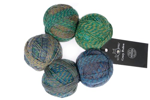 Schoppel Wolle Zauberball Crazy Perlen | 75% Wolle, 25% Polyamid | Farbverlaufswolle 5 Miniknäuel à 20g | 100g Strickgarn oder Häkelwolle zum Stricken oder Häkeln (2638 Bariton) von Schoppel