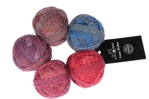 Schoppel Wolle Zauberball Crazy Perlen | 75% Wolle, 25% Polyamid | Farbverlaufswolle 5 Miniknäuel à 20g | 100g Strickgarn oder Häkelwolle zum Stricken oder Häkeln (2639 Okarina) von Schoppel