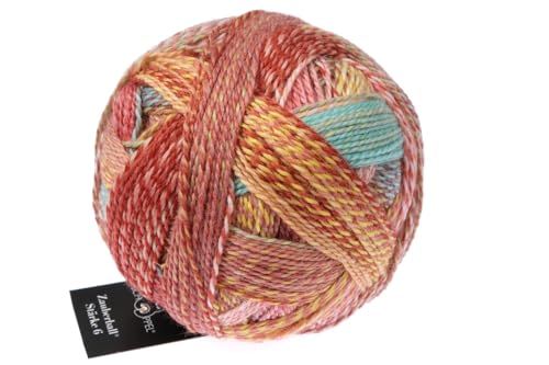 Schoppel Wolle Zauberball Stärke 6, 150g bunte Sockenwolle 6-fädig, dicke Strumpfwolle 6-fach, Sockengarn mit Farbverlauf zum stricken und häkeln | 75% Wolle, 25% Polyamid (2545 Early Autumn) von Schoppel