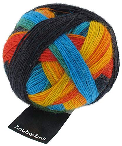 Schoppel Zauberball, jede Socke ein Unikat, Sockenwolle mit Farbverlauf zum Stricken oder Häkeln, 100g, 420m, 75% Schurwolle, 25% Polyamid (biologisch abbaubar) (1564 Frische Fische) von Schoppel