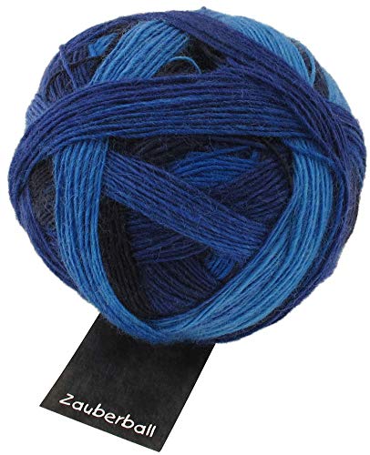 Schoppel Zauberball, jede Socke ein Unikat, Sockenwolle mit Farbverlauf zum Stricken oder Häkeln, 100g, 420m, 75% Schurwolle, 25% Polyamid (biologisch abbaubar) (2134 Deine Blauen Augen) von Schoppel