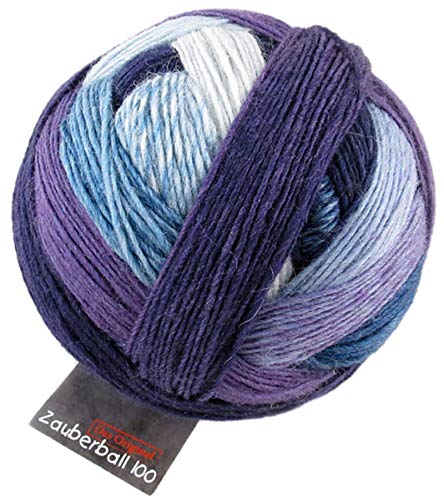 Schoppel Zauberball 100 Pro, reine Wolle mit Farbverlauf lila violett blau, 100g, 420m (1699 Fliederduft) von Schoppel