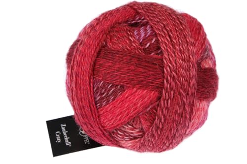 Schoppel Zauberball Crazy, Sockenwolle mit Farbverlauf, Sockengarn zum Stricken oder Häkeln, bunte Strumpfwolle 100g (2620 Rot im Anzug) von Schoppel