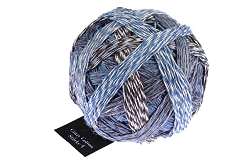 Schoppel Zauberball Crazy Cotton Stärke 4, Farbe 2390 Meer und mehr, Baumwollgarn mit Farbverlauf, 100g, ca. 420m, Nadelstärke 2-3 mm von Schoppel