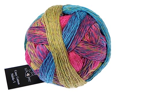 Schoppel Zauberball Crazy Cotton Stärke 4 | Baumwollgarn reine Baumwolle mit individuellem Farbverlauf | 100g 420m (2597 Ladies First) von Schoppel