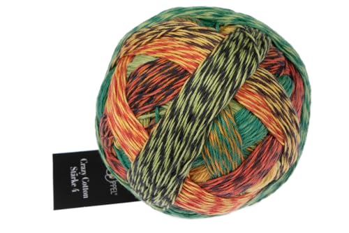 Schoppel Zauberball Crazy Cotton Stärke 4 | Baumwollgarn reine Baumwolle mit individuellem Farbverlauf | 100g 420m (2627 Planet Herbst) von Schoppel