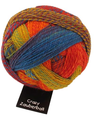 Schoppel Zauberball Crazy | Nachhaltige Sockenwolle mit Farbverlauf | Sockengarn zum Stricken oder Häkeln | bunte Strumpfwolle 100g (1702 Kleiner Fuchs) von Schoppel