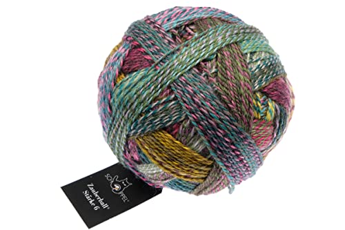 Schoppel Zauberball Stärke 6, Farbe 2528 Drachenauge 150g, bunte, dicke Sockenwolle 6-fädig mit Farbverlauf, Socken stricken, häkeln von Schoppel