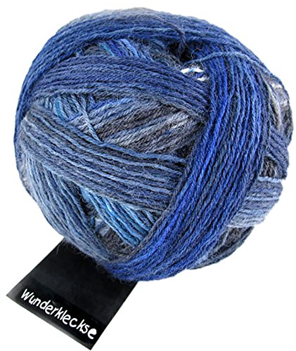 Schoppel Zauberball Wunderklecks, Sockenwolle mit Farbverlauf, Strumpfwolle 100g, bemaltes Sockengarn | 75% Wolle, 25% Polyamid (2147 Liquid Blue) von Schoppel