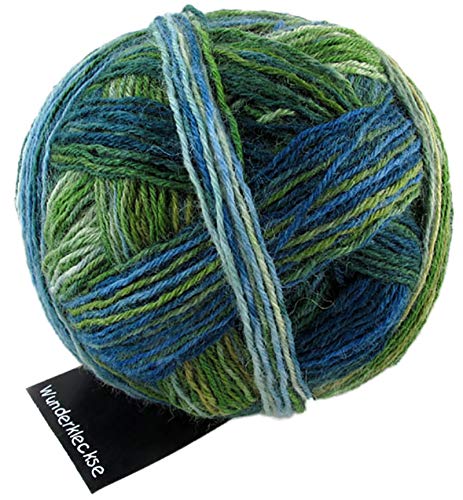 Schoppel Zauberball Wunderklecks, Sockenwolle mit Farbverlauf, Strumpfwolle 100g, bemaltes Sockengarn | 75% Wolle, 25% Polyamid (2177 Grashuepfer) von Schoppel