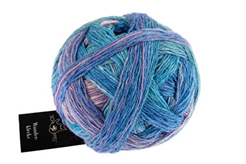 Schoppel Zauberball Wunderklecks, Sockenwolle mit Farbverlauf, Strumpfwolle 100g, bemaltes Sockengarn | 75% Wolle, 25% Polyamid (2431 Fuji Lights) von Schoppel