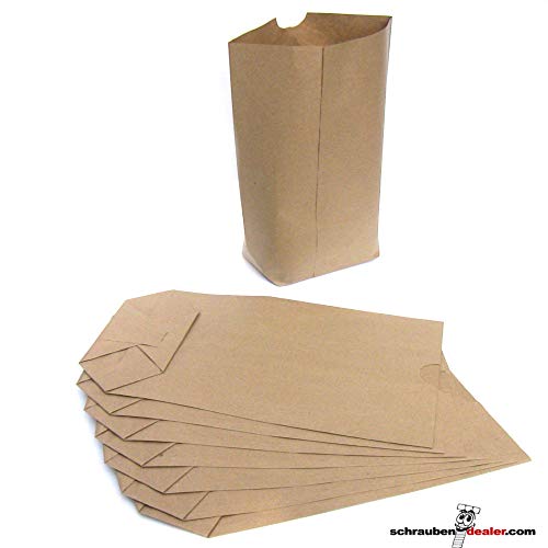 Schraubendealer Papiertüten Kreuzbodenbeutel Papiertaschen 26 x 17 + 6 cm (50 Stk.) von Schraubendealer