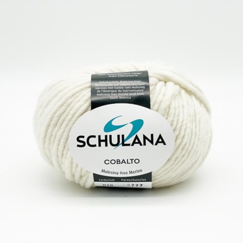 SCHULANA Cobalto 100% Schurwolle - Natürliche Weichheit und Komfort, Ideal für Stricken & Häkeln, Lauflänge ca. 50m je 50g Knäuel, Perfekt für Babykleidung, Natur von Schulana