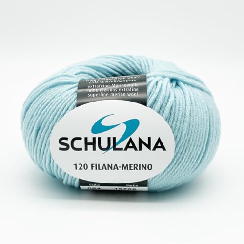 SCHULANA 120 Filana-Merino, 100% Schurwolle (Merino extrafine), zum Stricken und Häkeln, 50g ca 120m, Mint 064 von SCHULANA