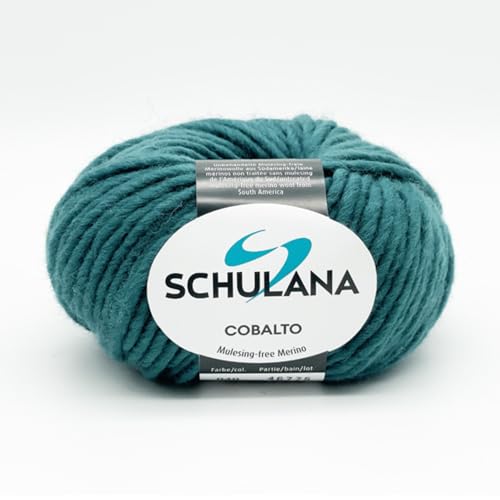 SCHULANA Cobalto, 100% Schurwolle (Merino, unbehandelt), zum Stricken und Häkeln, 50g ca 50m, Flaschengrün 040 von SCHULANA