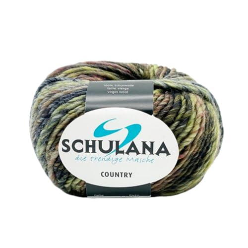 SCHULANA Country Schurwolle Garn - Hergestellt in Italien - Ideal für Pullover, Jacken, Schals, Babykleidung - Temperaturregelung & atmungsaktiv - Hochwertige Strickgarn von Schulana