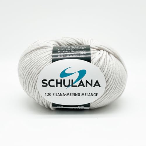 SCHULANA Filana-Merino Melange Garn - Superweicher Griff, Ideal zum Stricken & Häkeln, Perfekt für Pullover, Jacken, Schals & Babykleidung - Hergestellt in Italien, Beige Mélange von Schulana