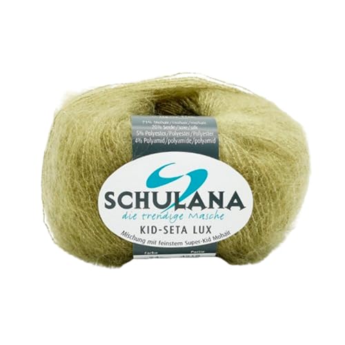 SCHULANA Kid-Seta Lux Mohair-Wolle - Hochwertige, Weiche Naturfaser für Sommermode und Accessoires - Made in Italy, Ideal für Stricken und Häkeln Trendige Farben, Hellolive von Schulana