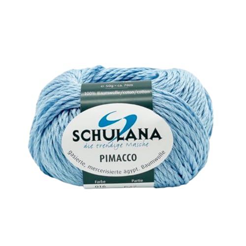 SCHULANA Pimacco Baumwollgarn - Hergestellt in Italien - Perfekt für Sommerjacken, leichte Tops & Accessoires - Weiche & glatte Struktur - Trendige Farben, Hellblau von Schulana