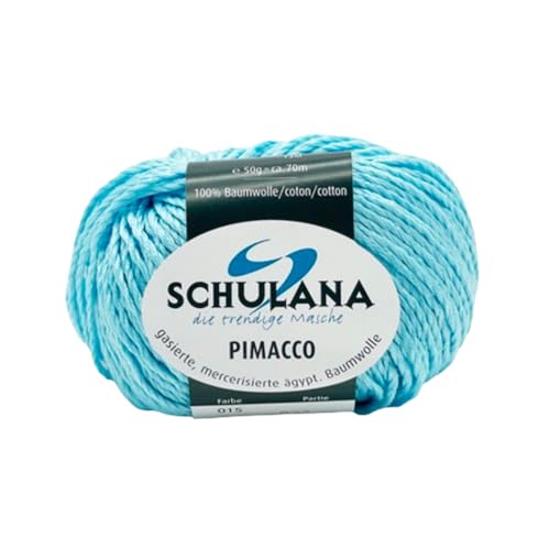 SCHULANA Pimacco Baumwollgarn - Hergestellt in Italien - Perfekt für Sommerjacken, leichte Tops & Accessoires - Weiche & glatte Struktur - Trendige Farben, Helltürkis von Schulana