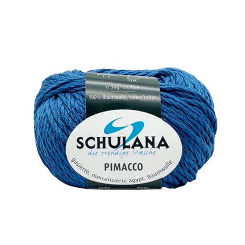 SCHULANA Pimacco Baumwollgarn - Hergestellt in Italien - Perfekt für Sommerjacken, leichte Tops & Accessoires - Weiche & glatte Struktur - Trendige Farben, Jeans von Schulana