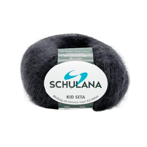 SCHULANA Kid-Seta, 70% Mohair (Super-Kid), 30% Seide, zum Stricken und Häkeln, 25g ca 210m, Anthrazit 031 von SCHULANA