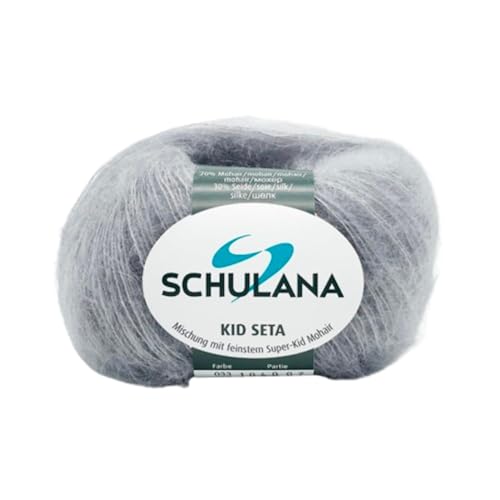 SCHULANA Kid-Seta, 70% Mohair (Super-Kid), 30% Seide, zum Stricken und Häkeln, 25g ca 210m, Mittelgrau 033 von SCHULANA