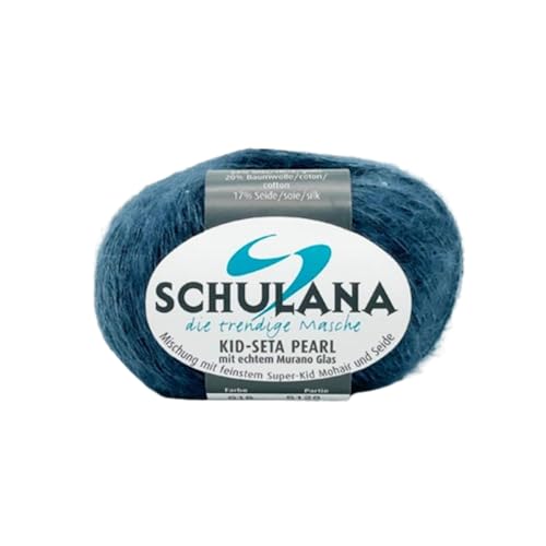 Schulana Kid-Seta Pearl, 40% Mohair, 23% Glas, 20% Baumwolle, 17% Seide, Aqua, 4-5,5 mm, 118 von Schulana