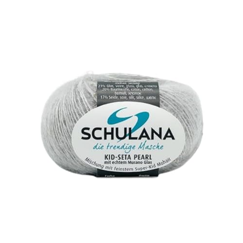 Schulana Kid-Seta Pearl, 40% Mohair, 23% Glas, 20% Baumwolle, 17% Seide, Silbergrau, 4-5,5 mm, 118 von Schulana