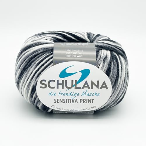 SCHULANA Sensitiva: Hochwertiges Strickgarn aus extrafeiner Merinowolle, 50g Knäuel, 185m Lauflänge, ideal für Pullover, Jacken, Schals, Accessoires und Babykleidung, Hergestellt in Italien von Schulana