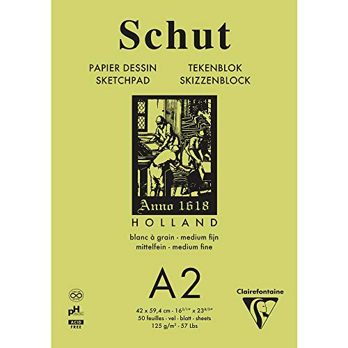 Clairefontaine SCH11802C - Skizzenblock Shut Papier "petit grain" 125g, 50 Blatt 42x59,4 cm, Weiß Clairefontaine SCH11802C - Skizzenblock Shut Papier "petit grain" 125g, 50 Blatt 42x59,4 cm, Weiß von Clairefontaine