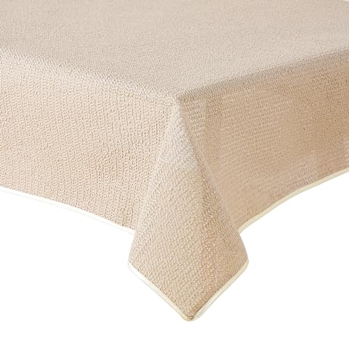 Gartentischdecke Tischdecke Weichschaummaterial rutschfest wetterfest 6 Farben (Beige, 160cm rund) von Schwar Textilien