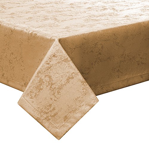 Tischdecke Decke Fleckschutz marmoriert Lotus Effekt Garten bügelfrei Meliert Farbe Sand Maße 110x110 eckig von Schwar Textilien