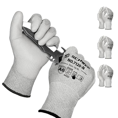 Schwer 3 Paar Level A6 / F Schneidfeste Handschuhe CR7120 Schneidfeste Arbeitshandschuhe, für Männer und Frauen für Holzbearbeitung, Glasschneiden, Bau, Frachthantierung, Autoreparatur, XL Schwer 3 Paar Level A6 / F Schneidfeste Handschuhe CR7120 Schneidfeste Arbeitshandschuhe, für Männer und Frauen für Holzbearbeitung, Glasschneiden, Bau, Frachthantierung, Autoreparatur, XL von Schwer