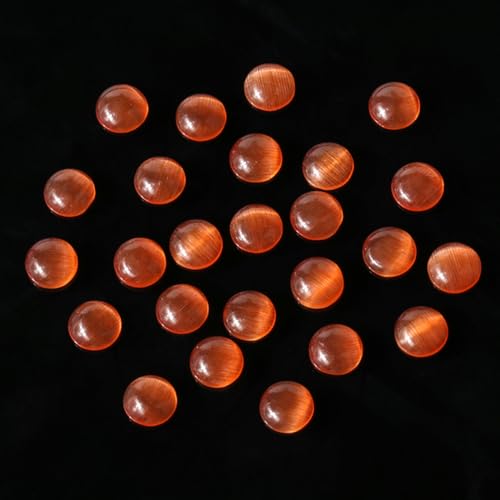 50 Stück Naturstein Cabochon-Perlen Runde Katzenaugen Opalperlen Flacher Rücken Stein DIY Ohrringe Armband Material-rot-4mm 50 Stück von SciBor